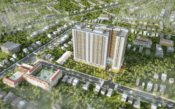 Chỉ thanh toán 160 triệu đồng tới khi nhận nhà, khách hàng đã sở hữu ngay căn hộ Legacy Central. Ảnh phối cảnh tổng thể dự án